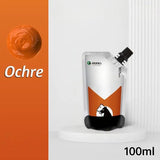 Pochette blanche et orange manes avec bec noir contenant peinture acrylique 100ml aux couleurs vibrantes et couvrance exceptionnelle