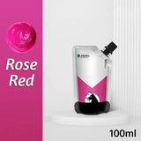 Peinture acrylique 100ml avec pouch argenté et rouge orné dun cheval blanc pour couleurs vibrantes et couvrance exceptionnelle