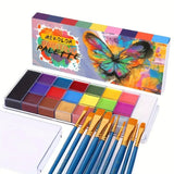 Palette de peinture à lhuile mekolo avec peintures vives et pinceaux bleus pour maquillage halloween nuit hantée libérez