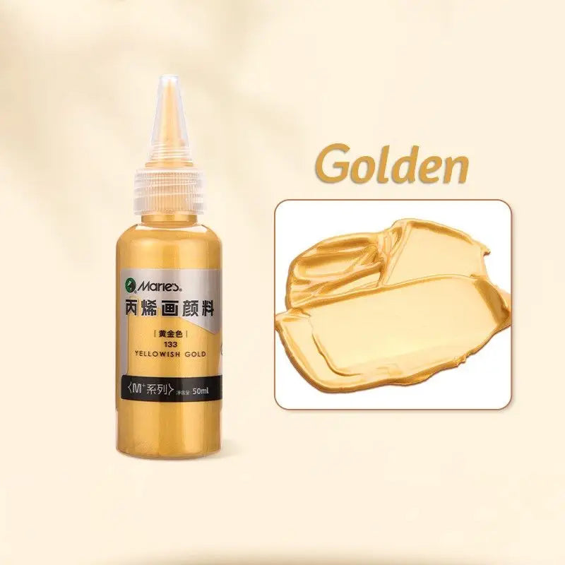 Bouteille de 50ml de peinture acrylique effet métallique doré avec capuchon transparent pour figurine couvrance exceptionnelle