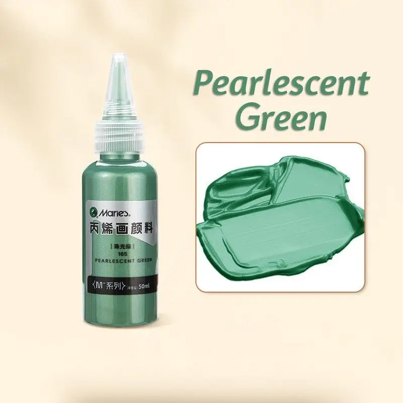 Bouteille de 50ml peinture acrylique effet métalliques manes vert nacré avec couvercle transparent pour figurine