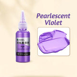 Bouteille d encre violet métal brillant avec cache blanc et pipette pour peintures acryliques métalliques couvrance exceptionnelle