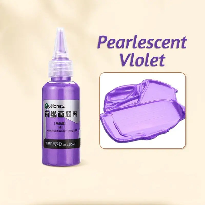 Bouteille d encre violet métal brillant avec cache blanc et pipette pour peintures acryliques métalliques couvrance exceptionnelle
