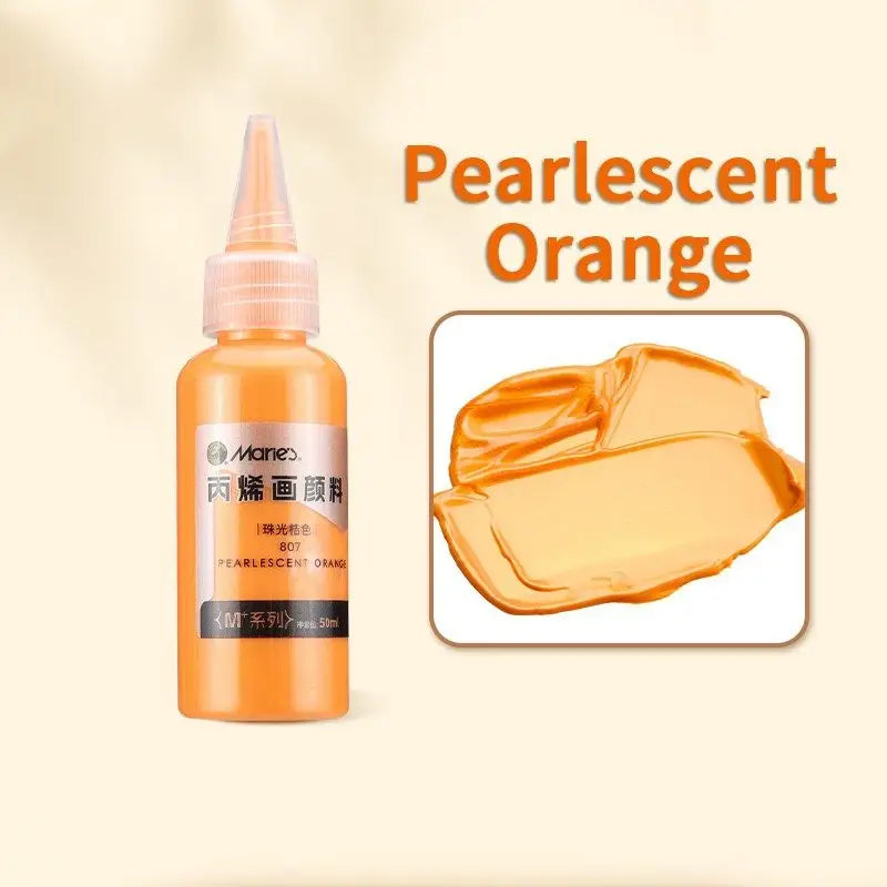 Bouteille de peinture acrylique effet métallique maries orange nacré avec couvertance exceptionnelle pour figurine