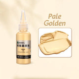 Une bouteille de 50ml de peinture acrylique effet métallique manches en teinte doré pâle avec couvrance exceptionnelle