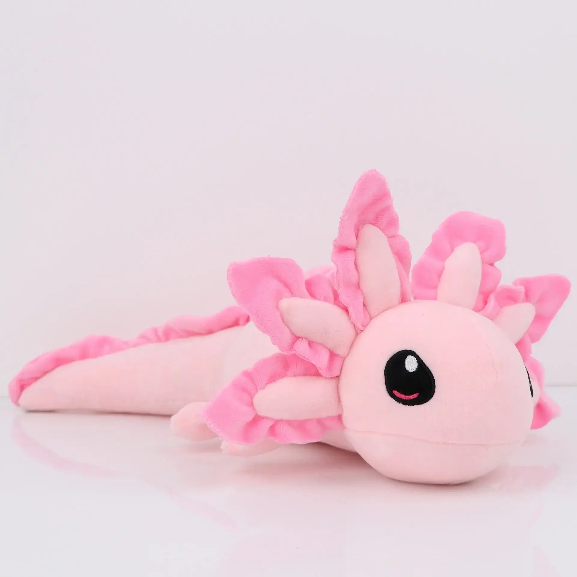 Peluche axolotl rose doux 45cm avec branchies froncées et visage souriant axolotl jouet doudou enfant