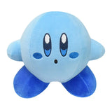 Peluche anime star kirby douce bleu clair avec pieds bleu foncé en peluche et yeux brodés