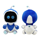 Peluche astro bot bleu et blanc avec yeux bleus lumineux et antenne unique de l’univers d’astro bot jeux video