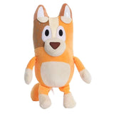 Peluche bingo bluey cartoon jouet peluche orange et crème en tissu doux avec chien cartoon aux oreilles pointues et nez brun