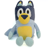 Peluche bingo bluey cartoon jouet bluey en peluche bleu marine et jaune avec membres gris clair et détails cousus