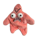 Peluche étoile de mer dansante rigolo rose avec yeux et dents brodés pour câlins hilarants