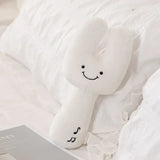 Peluche instrument musique 30cm en forme de lapin blanc avec visage souriant et motif note de musique ideal déguisement carnaval