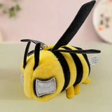 Peluche minecraft creeper monster 25cm en tissu peluche jaune et noir avec ailes en tissu noir et antennes