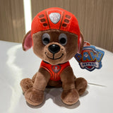 Peluche pat patrouille un chiot marron en peluche avec casque orange et gilet héros canin préféré pat patrouille