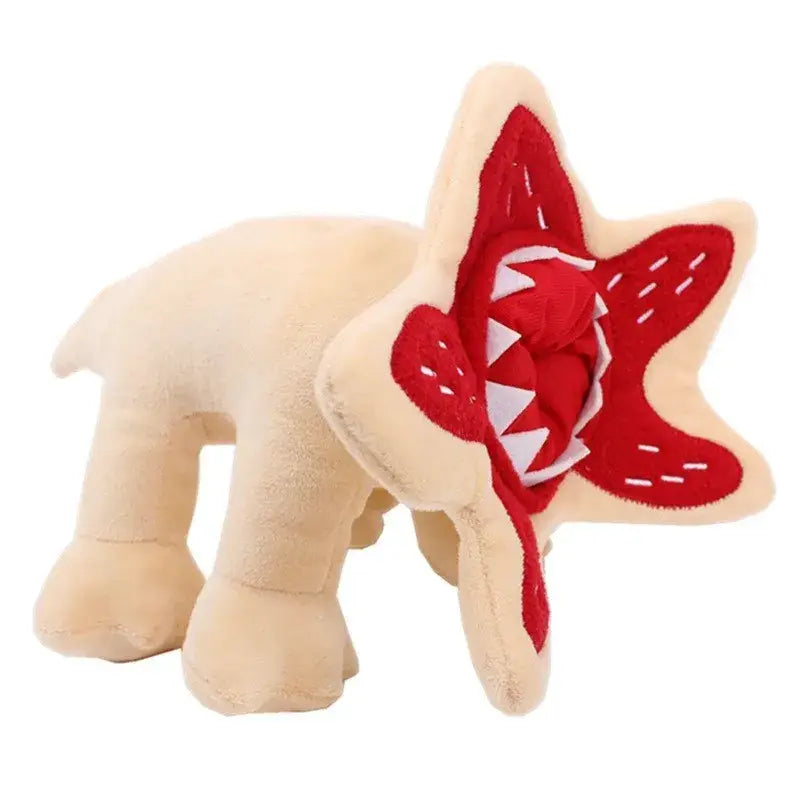 Peluche stranger things cream-colored avec tête en forme d étoile et bouche rouge cousue pour déguisement carnaval