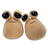 Peluche petit poux mignon tan en velours avec yeux noirs surdimensionnés et expression malicieuse simple