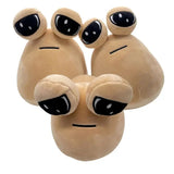 Peluche petit poux beige en peluche avec yeux noirs surdimensionnés et bouche brodée expression malicieuse