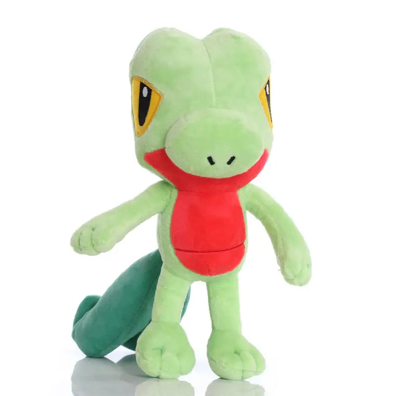 Peluche pokémon arcko verte douce avec ventre rouge et yeux jaunes représentant arcko treecko peluches arcko offre