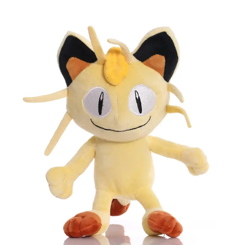Peluche pokémon chat miaouss jaune doux avec oreilles noires et pieds orange en peluche chat miaouss collectible