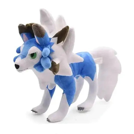 Peluche Pokémon Lougaroc Nuit Jour : adorable peluche lougaroc bleu et blanc