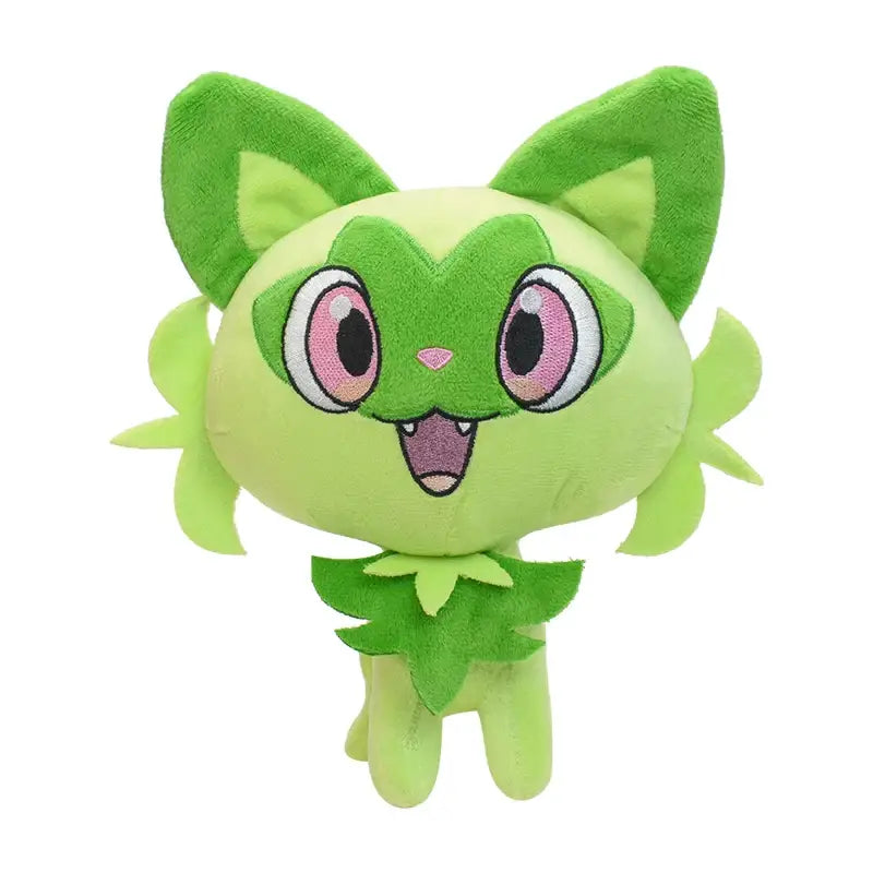 Peluche Pokémon Poussacha Sprigatito verte en peluche douce et câline