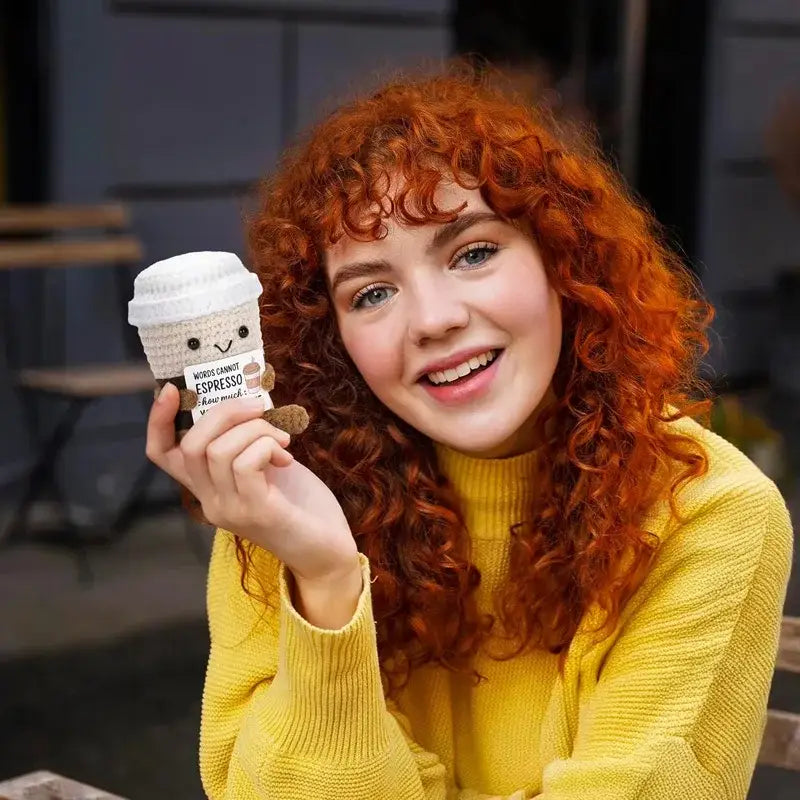 Positive Coffee Mug Plush Toy