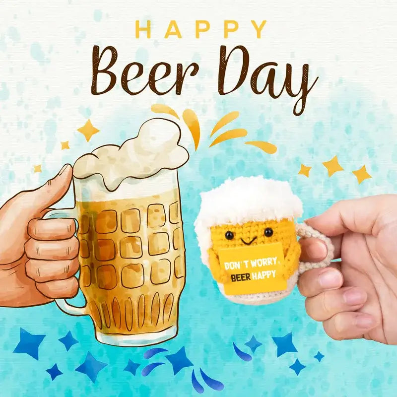 Positive Beer Glass Plush Toy