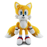 Peluches sonic tails jaune et blanc avec yeux bleus et chaussures rouges ideal pour cadeau idéal du hérisson bleu