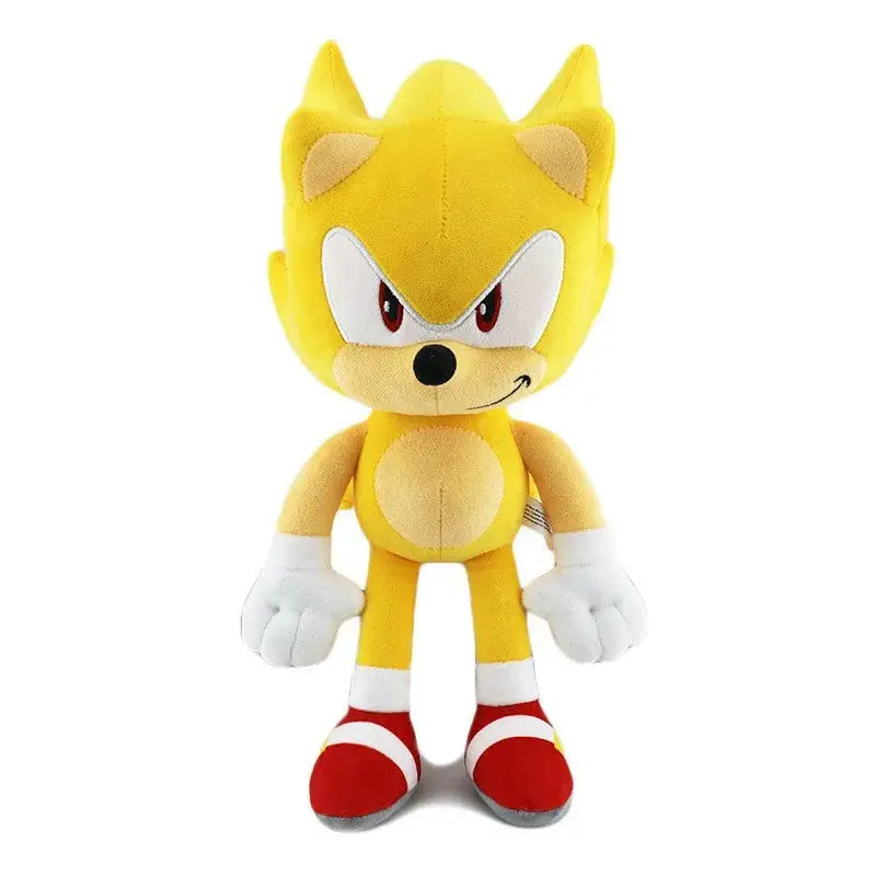 Peluches sonic avec peluche hérisson bleu jaune fluo aux gants blancs et chaussures rouges cadeau idéal