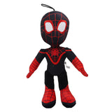 Peluche super héros marvel spiderman rouge et noir avec motifs brodés et masque blanc vedette l’emblématique spiderman