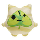 Peluches zelda botw bokoblin korok en peluche douce crème avec rayures jaunes et visage feuille vert brodé yeux noirs