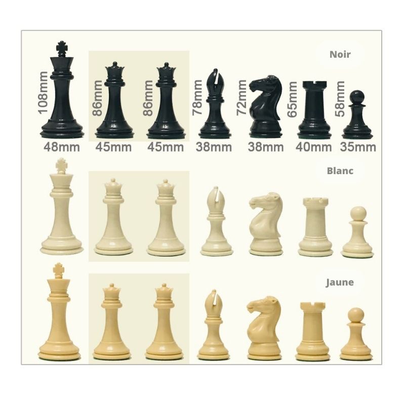 Pièces d'échecs Staunton lestées