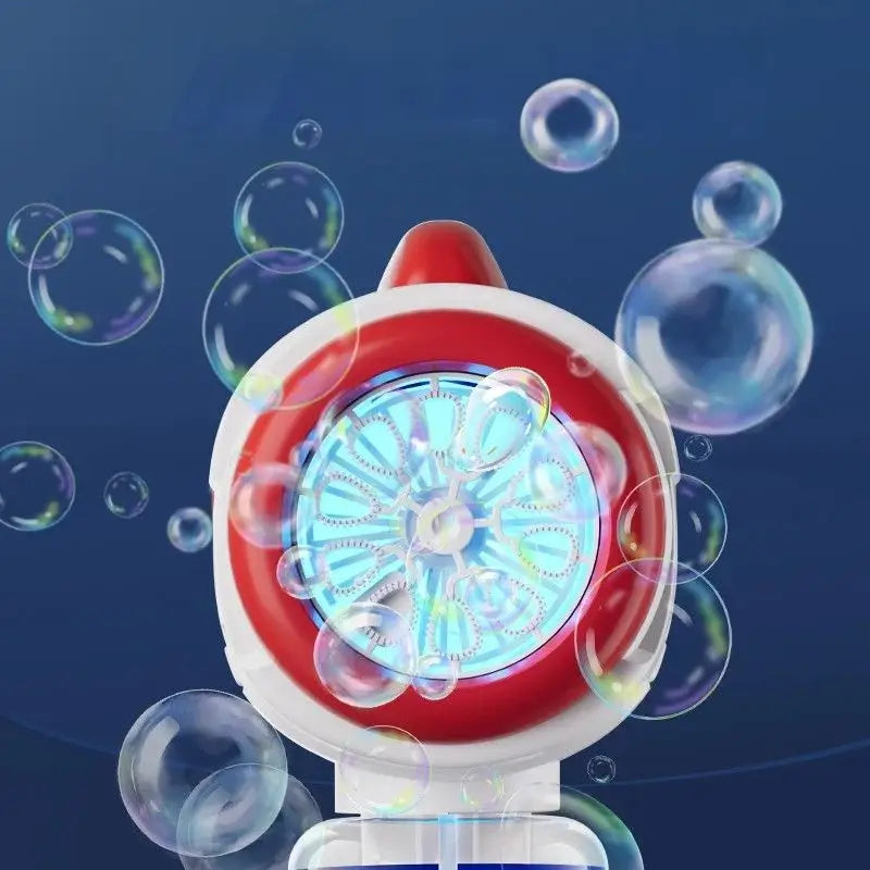 Electric bubble gun with reservoir
