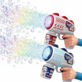 Electric bubble gun with reservoir