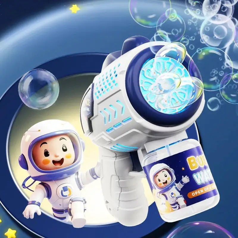 Electric bubble gun with reservoir