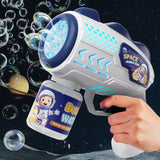 Electric bubble gun with reservoir