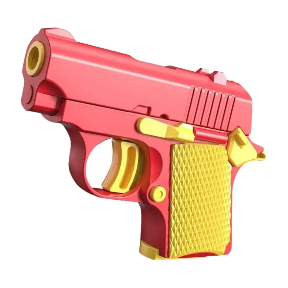 Pistolet jouet réaliste rouge et or avec poignée texturée et effets sonores pour jeux palpitantes enfant