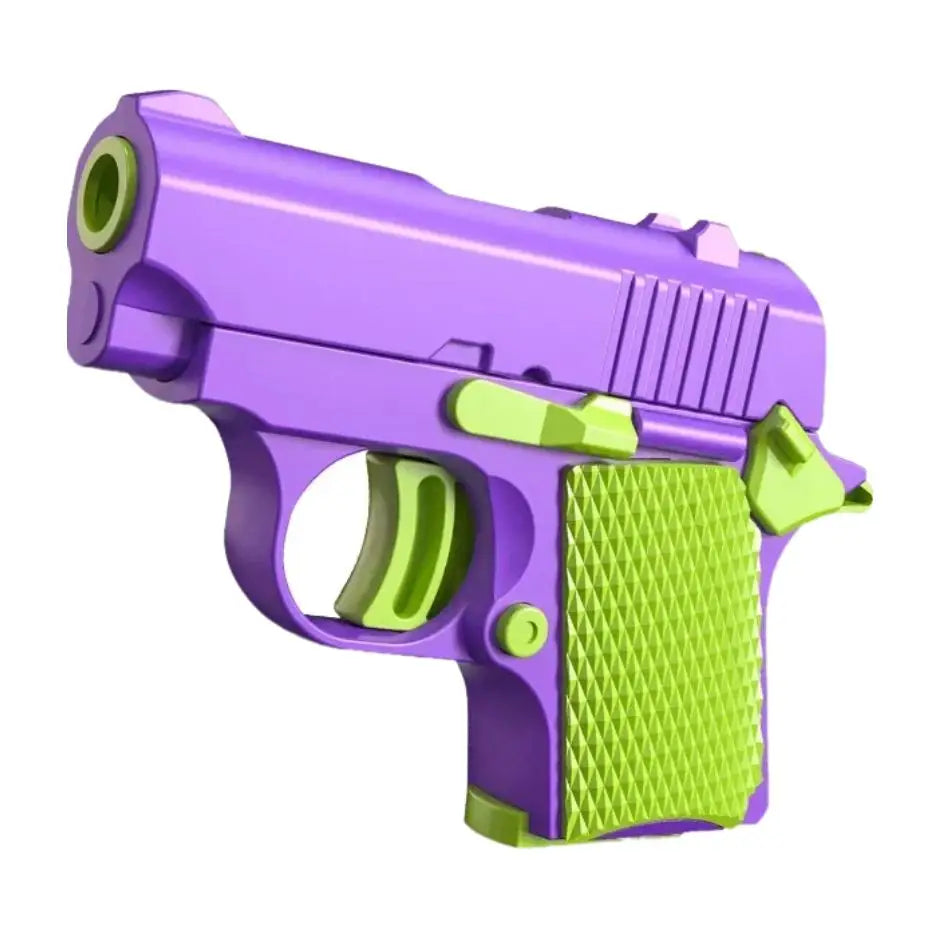 Pistolet jouet réaliste pour enfant en plastique violet et vert lime avec grip texturé et effets sonores pour jeux palpitants