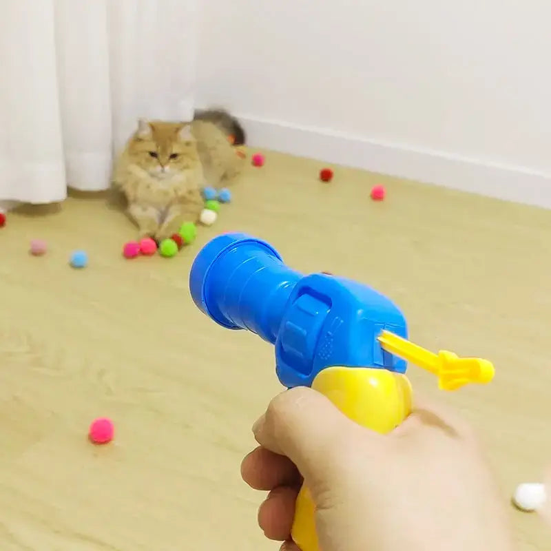 Plush ball launcher for cats