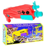 Pistolet nintendo switch splatoon 3 rouge et bleu sarcelle en plastique avec fonction vibration pour immersion totale