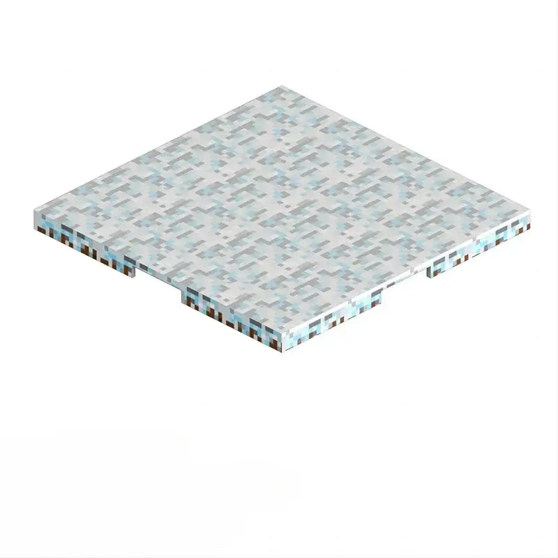 Plaque base magnétique bloc minecraft carré avec texture pixelisée bleu clair et gris pour support magnétique robuste