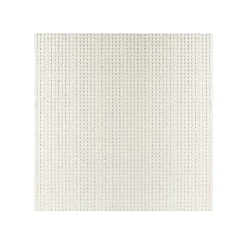 Plaque de base classique lego blanc 40x40cm avec grille de petits plots uniformément espacés pour construction lego 40x40cm