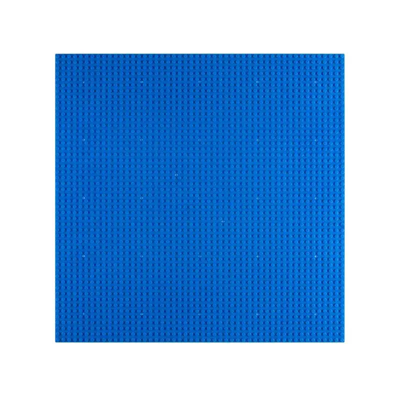 Plaque de base classique lego 40x40cm bleue en plastique avec une grille de picots sur le dessus