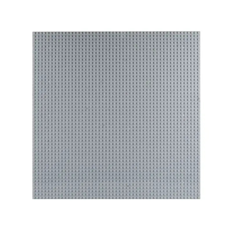 Plaque de base classique lego gris 40x40cm avec grille uniforme de plots circulaires en plastique robuste
