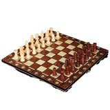 Jeu d’échecs bois magnétique 3 en 1 – Échecs, Dames & Backgammon