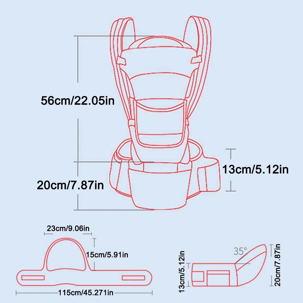Baby carrier - ergonomic 3-in-1 all positions, front and back (0-48 Months)
