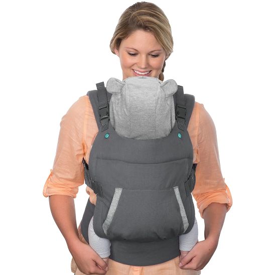 Ergonomic physiological baby carrier - grey