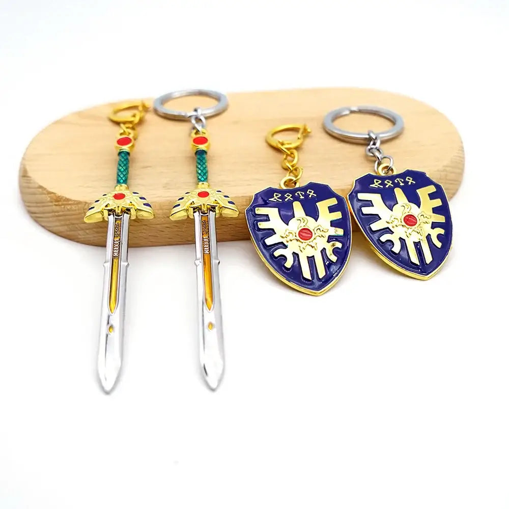 Zelda sword and shield keychain