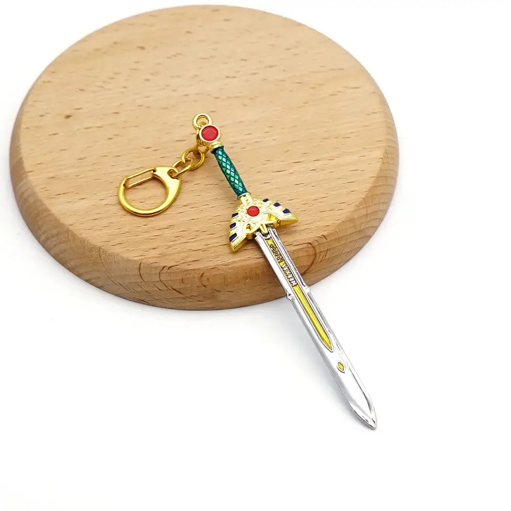 Zelda sword and shield keychain