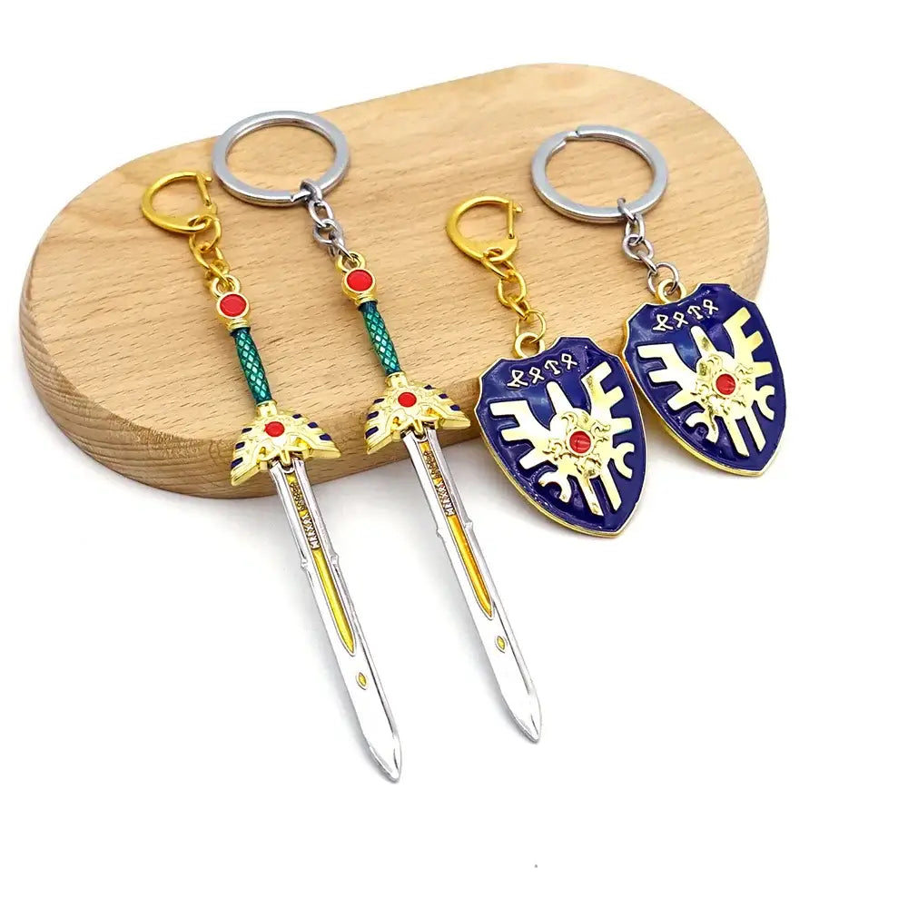 Zelda sword and shield keychain